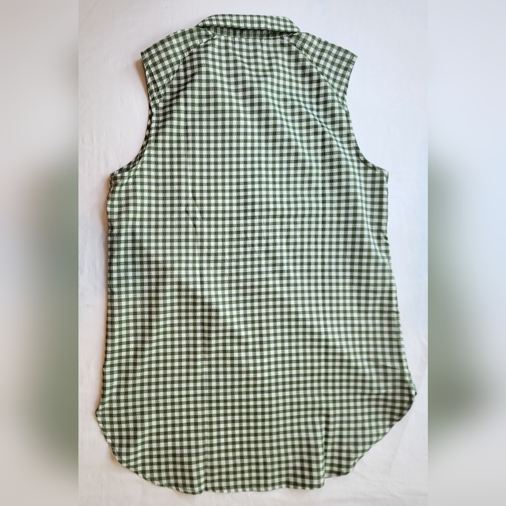 COLUMBIA Anytime Lite Sleeveless Shirt - Green Gingham - Size S (NWT) - Picture 11 of 15